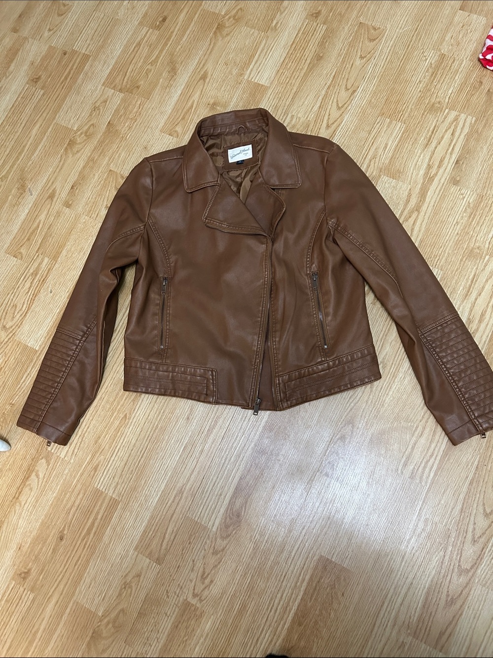 Universal Thread Brown Faux Leather Moto Jacket